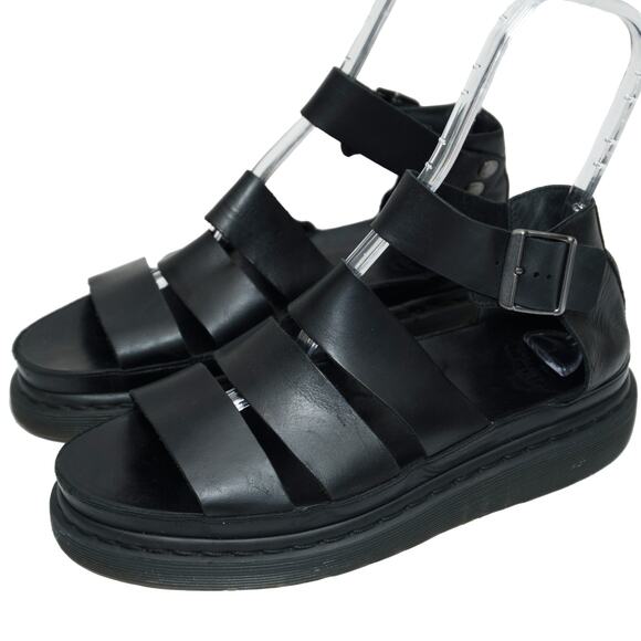 Dr. Martens Shoes - Dr. Marten Black Leather Clarissa Sandals Size 10